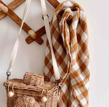 Carregar imagem no visualizador da galeria, Musselina branco/caramelo 70x70cm