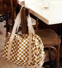 Carregar imagem no visualizador da galeria, Saco vichy caramelo/branco