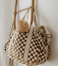 Carregar imagem no visualizador da galeria, Saco vichy caramelo/branco