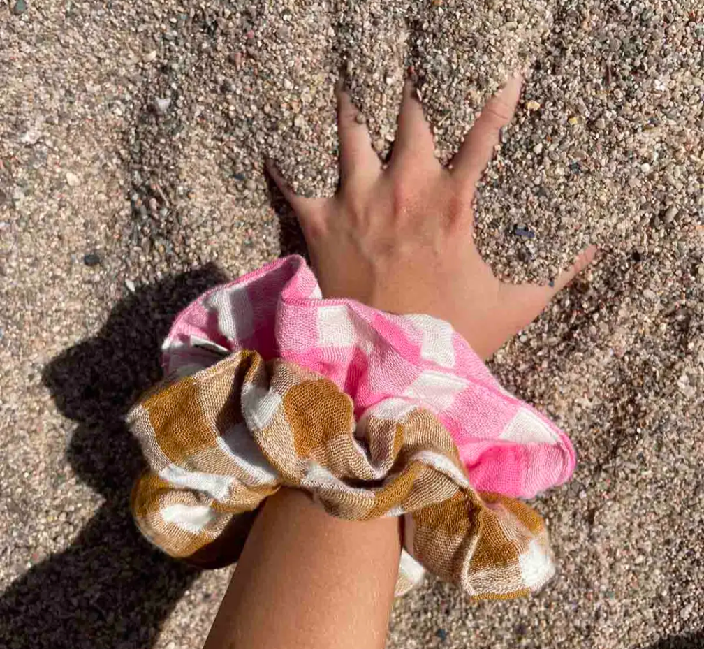 Scrunchie Vichy Camel