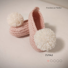 Load image into Gallery viewer, Sapatinho Pompom rosa/rosa

