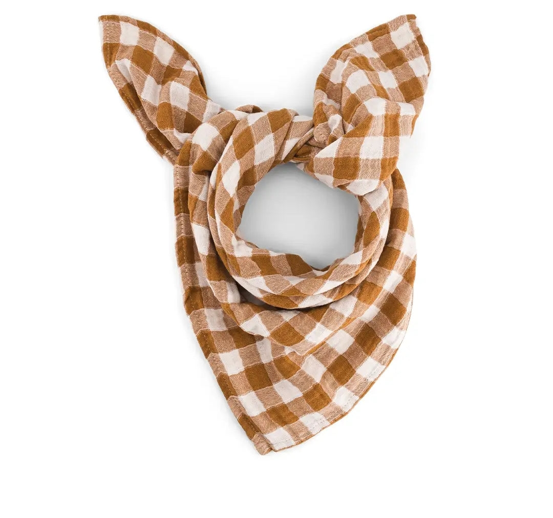 Musselina branco/caramelo 70x70cm