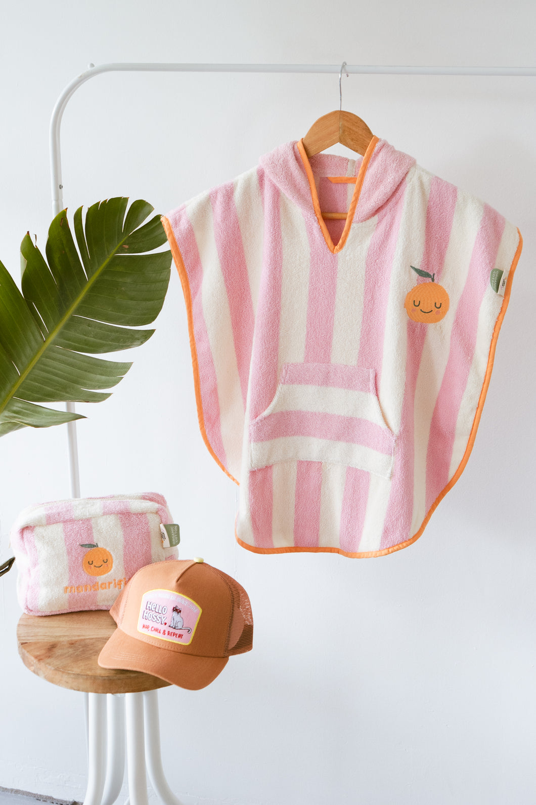 Poncho criança algodão Laranjinha