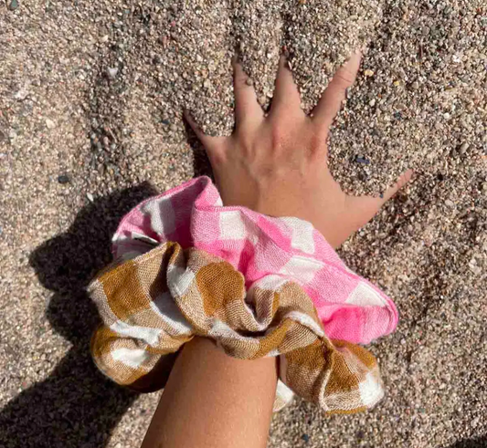 Scrunchie Vichy Camel