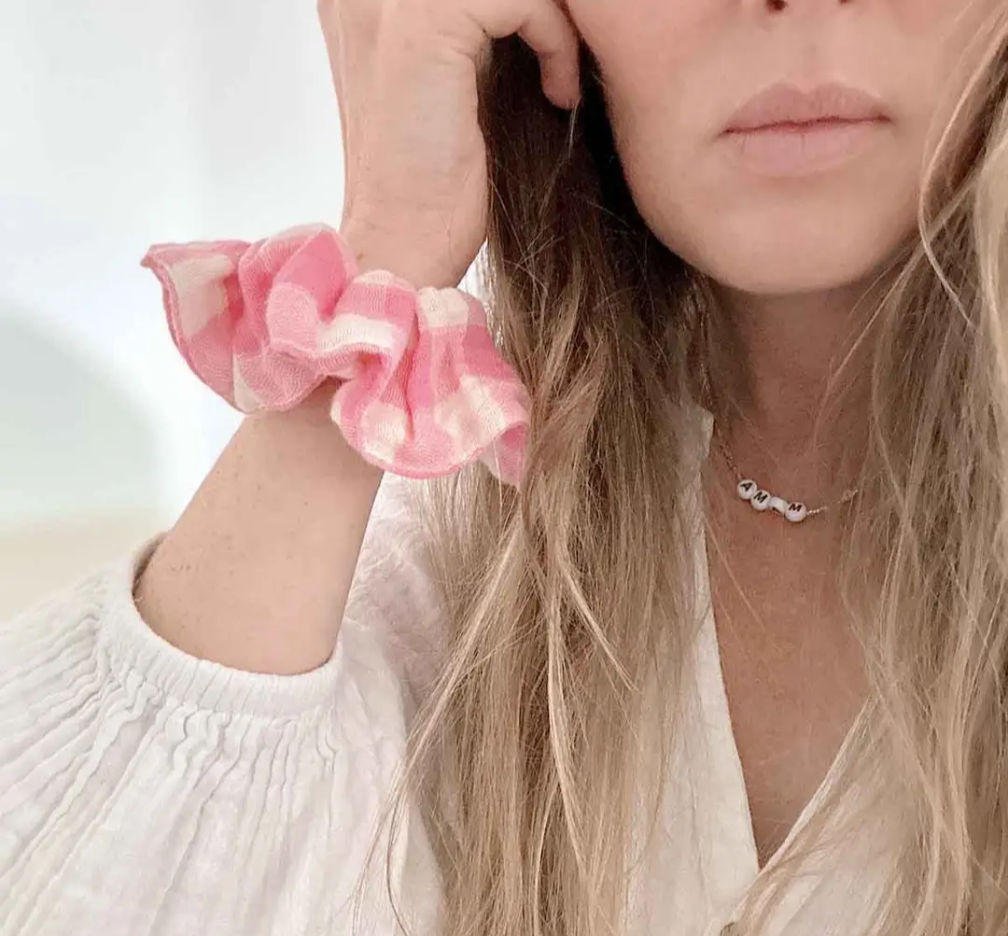 Scrunchie Vichy Rosa Neon