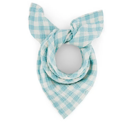 Musselina Vichy azul 70x70cm