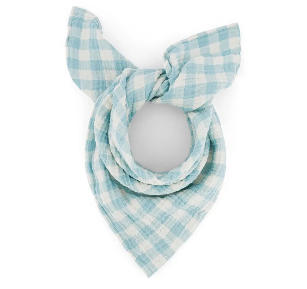 Musselina Vichy azul 70x70cm